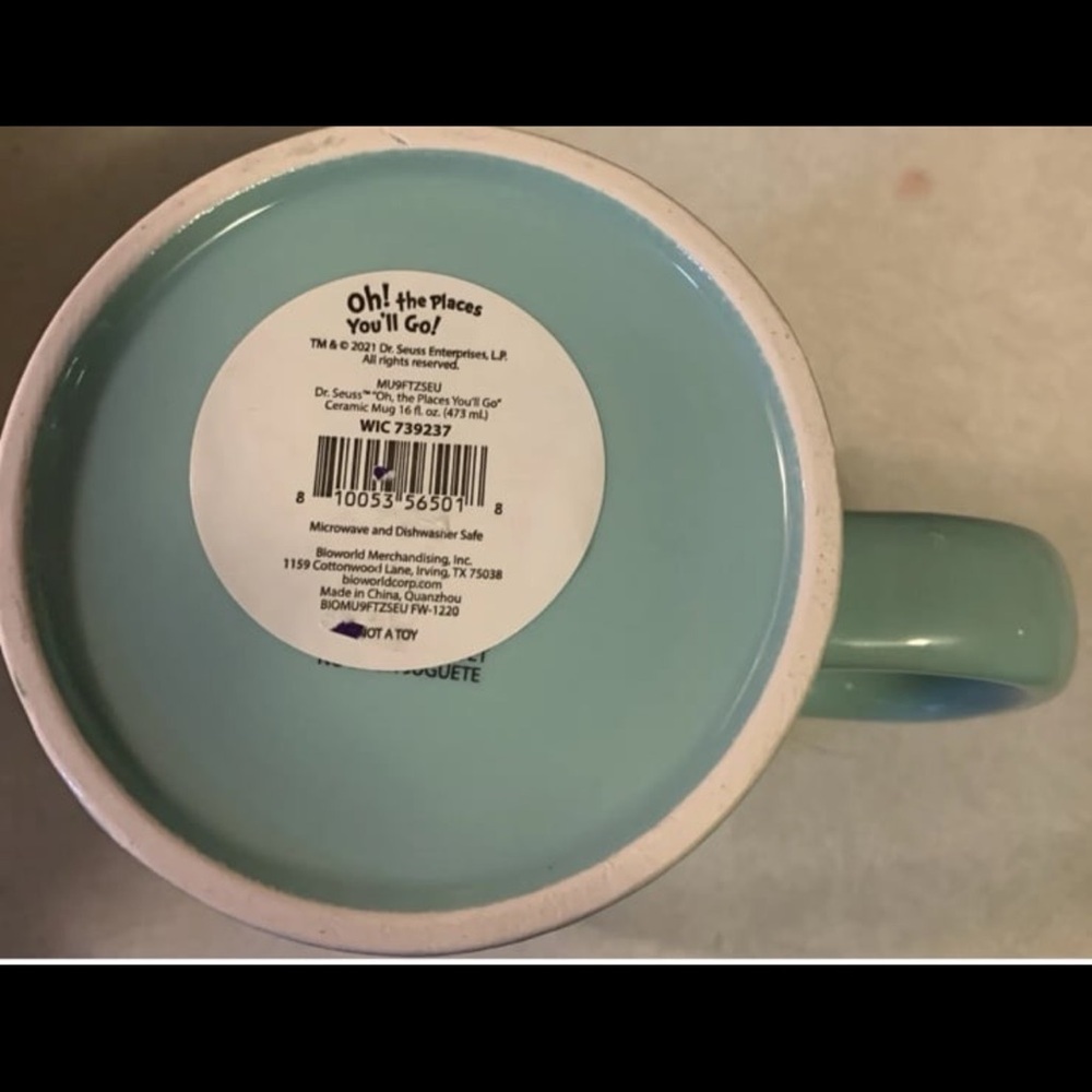 Dr. Seuss “Oh The Places You’ll Go” Coffee Ceramic Mug Tea Cup 16 Fl. Oz - Picture 5 of 5